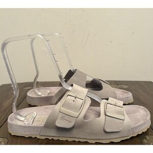 Manebi Suede Hamptons. Women's Sandals Taupe Size 42 Made In Italy US 10.5